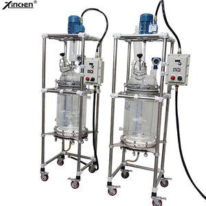 Baru 10L 20L 50L 100L 150L lapisan ganda kalsium kaca reaktor laboratorium peralatan penyaring kimia dengan reaktor berlapis - Product Image 1