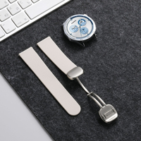 Correa de Reloj Magnética de Silicona de 20mm 22mm con Textura de Litchi y Hebilla Plegable para Relojes Inteligentes Huawei GT4 GT5 Samsung Galaxy