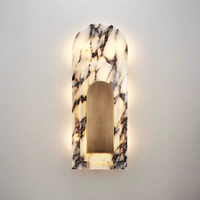 Applique Murale LED en Marbre Nordique, Lampe Décorative Moderne de Luxe en Albâtre pour Couloir, Escalier, Chambre et Maison