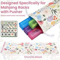 Sac de rangement portable multifonctionnel trois-en-un pour tuiles de mahjong et support de mahjong, disponible en rose, bleu et blanc