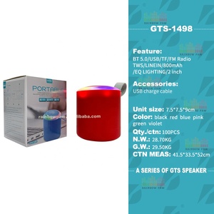 Altavoz Portátil <span class=keywords><strong>Mini</strong></span> <span class=keywords><strong>Gts</strong></span>-1498 de <span class=keywords><strong>2</strong></span> Pulgadas con Bluetooth 5.0, Altavoz Inalámbrico con Subwoofer para Exteriores, Reproductor de Música Mp3 con USB, TWS, Radio FM y Ranura para Tarjeta TF - Product Image 2