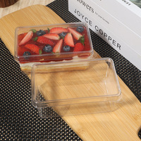 Boîte à tiramisu transparente en gros, emballage pour la pâtisserie, boîte en plastique rectangulaire jetable pour gâteaux et pâtisseries avec couvercle