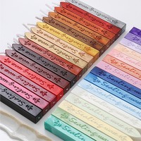 Bâtons de cire à cacheter transfrontalière en forme de flèche à motif lettres, à cœur finement texturé, aux teintes métalliques vintage, écologiques