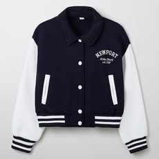 Autumn Kids' Crop Varsity Bomber Jacket Hooded Style with Pocket Decoration for Boys