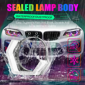 5D RGB Kristall Angel-Eye Halo-Ring Blenden Bi-Xenon LED Projektorlinsen Tagfahrlicht App-Steuerung Buntes Licht für Autoscheinwerfer-Nachrüstung - Product Image 5