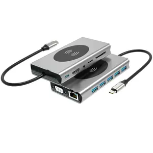 אלומיניום מעטפת תכליתי usb מתאם 1080P USB 3.0 13 ב 1 רכזת 3.1 סוג c hub עבור מחשב נייד טלפון BASIX