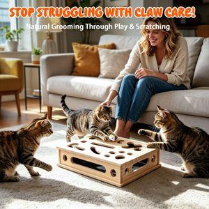 2026 Boîte d'enrichissement interactive pour chat, grand format, avec lime à griffer et papier abrasif, alternative sans stress aux coupe-ongles, jouet - Product Image 2