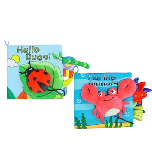 Libros de tela de desarrollo intelectual para bebés, historia de educación temprana con cola de Animal de tela suave, juguete educativo para niños - Product Image 1