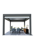 Pergola extérieure motorisée en aluminium pliable avec toit rétractable à lamelles en alliage d'aluminium pour balcon et protection solaire