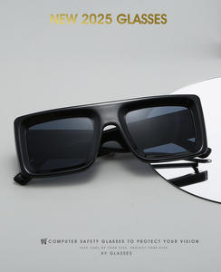 <span class=keywords><strong>2025</strong></span> недорогие солнцезащитные очки высокого качества с простым логотипом на заказ, оптовая продажа, черные солнцезащитные очки для мужчин и женщин - Product Image 2