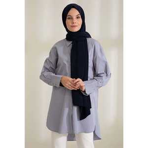 Medina Silk <b>Shawl</b> <b>Navy</b> <b>Blue</b> Long Women's Scarf Elegant Style - Product Image 2