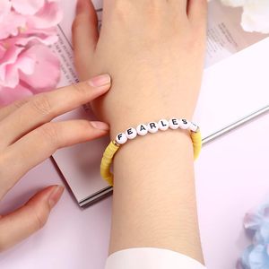 Commercio all'ingrosso di 2024 perle di argilla polimerica personalizzato bracciale gioielli nome personalizzato lettera braccialetto di amicizia per le donne - Product Image 3