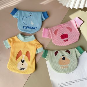 Cute Animal Print Pet Hoodies For Dogs And Cats Blue Elephant <b>Pink</b> Pig Green <b>Bear</b> Yellow Puppy Polyester Material ZYKBX05 - Product Image 2
