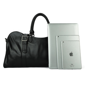 Genuine <b>Leather</b> Men's Travel Duffel <b>Bag</b> 30-40L Large Capacity <b>Soft</b> Handle Cowhide Fitness <b>Bag</b> Leisure Travel Tote <b>Bag</b> - Product Image 2