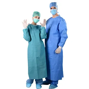 AAMI Level 2 Disposable reinforced surgical gowns examination hospital SMS sterile surgical gown