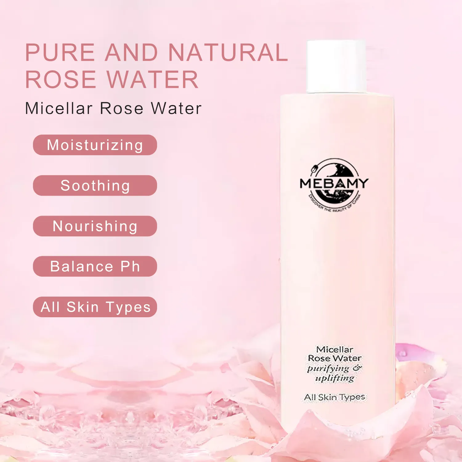 Großhandel ausgleichender, erfrischender und beruhigender Gesichtsnebel Aloe Rose-Wasser-Spray individueller Rose-Wasser-Nebel für Gesicht