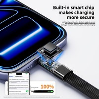 Cable de Carga Trenzado de Aleación de Zinc Tipo-C a Tipo-C de 240W con Soporte para Teléfono, Carga Rápida Multifuncional para iPhone