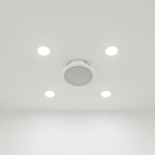 V SIP Ceiling Speaker with Built-In Mic Dual-Core DSP  for Network Audio Paging Systems Ceiling Speaker