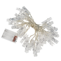 Guirlande lumineuse LED à piles avec pinces photo, décorative, motif ciel étoilé, pour chambre de fille, dortoir, petite et colorée