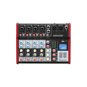 Accuary Pro Audio MES6 Professional 4-Channel DJ Mini Audio Mixer Player Sound Mixer USB Application for Clubs