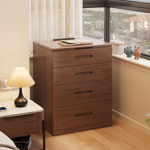 OEM massief houten kaptafel E0-kwaliteit bord Kleine opklapbare nachtkastje Geïntegreerde opbergkast Geen installatie nodig - Product Image 2