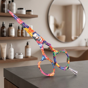 Ciseaux de coiffure professionnels en acier inoxydable à pointe affûtée pour droitiers, à long manche - Product Image 3