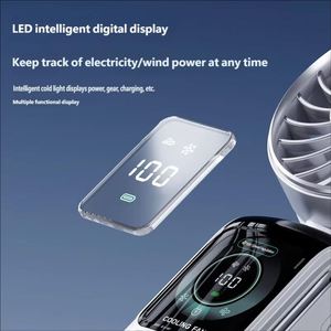 Ventilador de Mano Digital Inteligente TEC, 3600 mAh, Plegable 3 en 1: Cuello/Escritorio/Mano, Ventilador Portátil Recargable por USB, Novedad 2026 - Product Image 5