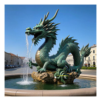 Grande piscine de jardin dauphin fontaine d'eau Statue laiton Bronze fontaine d'eau extérieure dauphin Sculpture