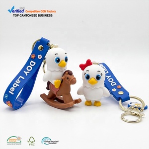 Kawaii Cartoon Dolls Pendant Manufacturer Custom 3D Molded Character Soft PVC Keychains for Promotional Gifts