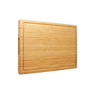 Planche à découper en bambou, bloc de boucher en bois pour <span class=keywords><strong>dinde</strong></span>, viande, légumes, barbecue, avec poignée et rainure de jus - Product Image 1