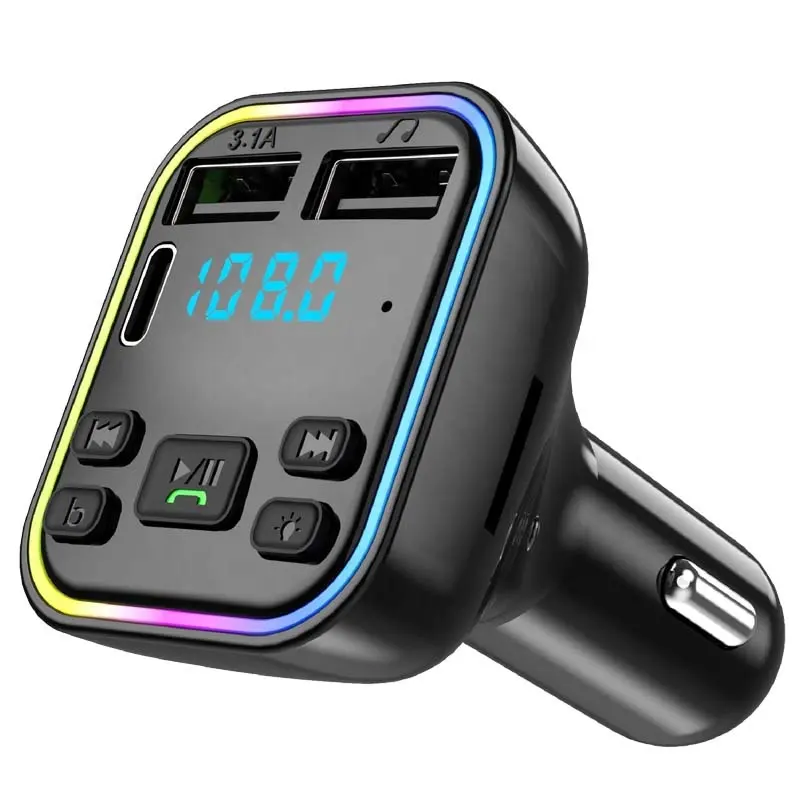 Type C USB wireless radio bluetooth car kit handsfree mp3 player bluetooth for car mp3 player bluetooth fm transmitter for car