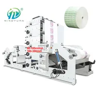 Otomatik 4 renk flekso kart/etiket/kağıt fleksografik baskı makinesi kağıt bardak delme makinesi