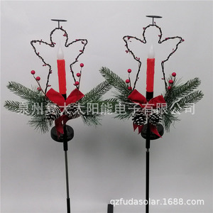 Lumière solaire en fil de fer en forme d'ange, bougie LED, décoration de jardin de Noël, imperméable, extérieur - Product Image 2
