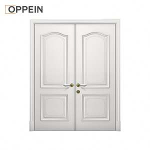 OPPEIN阿里巴巴现代门同步市场柚木大门设计木质中国固体防水平面设计定制 - Product Image 4