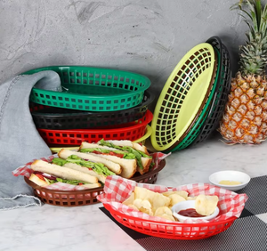 Food Service French <b>Fries</b> <b>Basket</b> Oval Plastic Fast Food <b>Baskets</b> - Product Image 5
