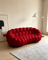 Canapé sectionnel 3 places en tissu, design moderne et créatif, avec forme moulée, ensemble de luxe en éponge pour la vente en gros