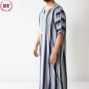 <span class=keywords><strong>2023</strong></span> haute qualité marocain saoudien Ikaf saoudien caftan Jilbab musulman vêtements demi manches arabe Thobes pour hommes - Product Image 2