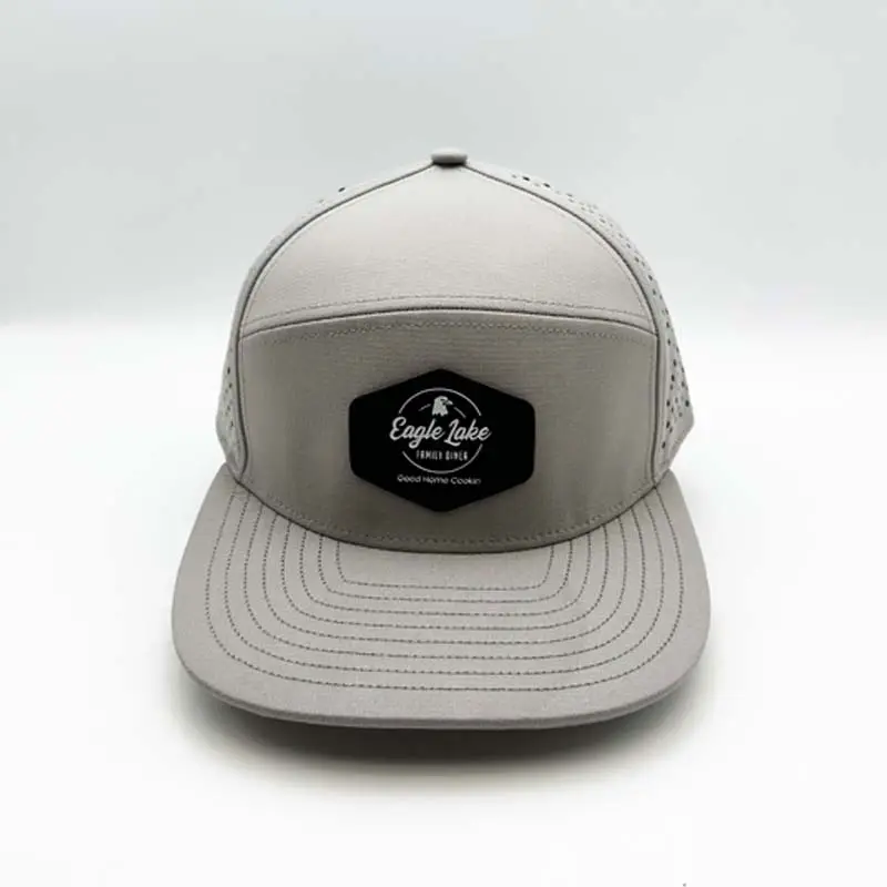 אפור 6 פאנל גלישת חוף כובע משאית כובעי לוגו מותאם אישית תיקון עור מלן גוראס כובעי גולף עמיד למים ספורט בייסבול כובעי