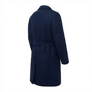 Manteaux longs d'hiver pour hommes en mélange de laine, double boutonnage, col à revers, poches à rabat, vêtements d'extérieur OEM - Product Image 5