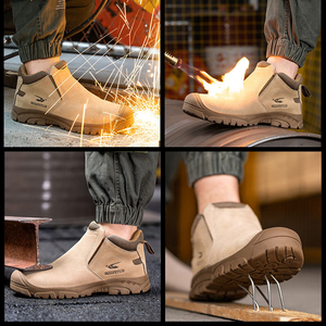 Chaussures de sécurité en cuir pour hommes, gris foncé, 6KV, isolation électrique, Composite, bottes de travail industrielles pour hommes - Product Image 6