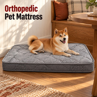Matelas orthopédique pour chien avec noyau en fibre de coco et housse extérieure matelassée amovible et lavable