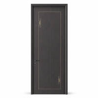Porte intérieure en bois mélaminé à grain décoratif, résistante à l'humidité, finition bien scellée, design minimaliste pour supermarché, hôpital