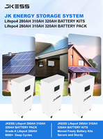 Kits de batterie LiFePO4 JKESS JKL015 51.2V 280Ah, boîtier vide DIY 15KWh avec écran LCD 4.3" et BMS à équilibrage actif pour stockage d'énergie solaire