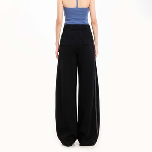 Pantalones <span class=keywords><strong>de</strong></span> <span class=keywords><strong>Vestir</strong></span> Esenciales para <span class=keywords><strong>Hombre</strong></span>, Diseño <span class=keywords><strong>de</strong></span> Verano, Cintura Alta, Bordado con Logotipo, Estilo Boutique, Negros, Holgados, Corte Recto, Pierna Ancha, Venta al Por Mayor - Product Image 4