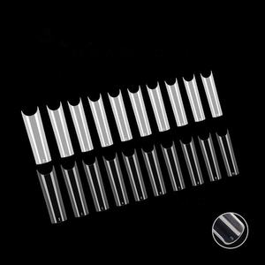 500 unids/bolsa Venta caliente estilo francés grande tipo C Nail Art transparente manguera larga parches para <span class=keywords><strong>uñas</strong></span> puntas artificiales para <span class=keywords><strong>uñas</strong></span> - Product Image 2