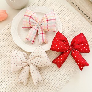 Fermaglio per capelli a fiocco scozzese <span class=keywords><strong>fresco</strong></span>, con imbottitura in cotone, dolce e carino, fiocco in tessuto tridimensionale, fermaglio a becco d'anatra, fatto a mano, regalo versatile - Product Image 3