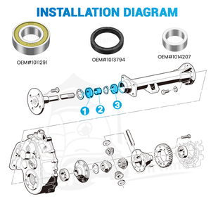 Kit de 2 roulements de direction arrière <span class=keywords><strong>Alex</strong></span> et joints d'huile pour voiturette de golf électrique Club Car DS/Precedent 1986-2014 1011291 1014207 1013794 - Product Image 6