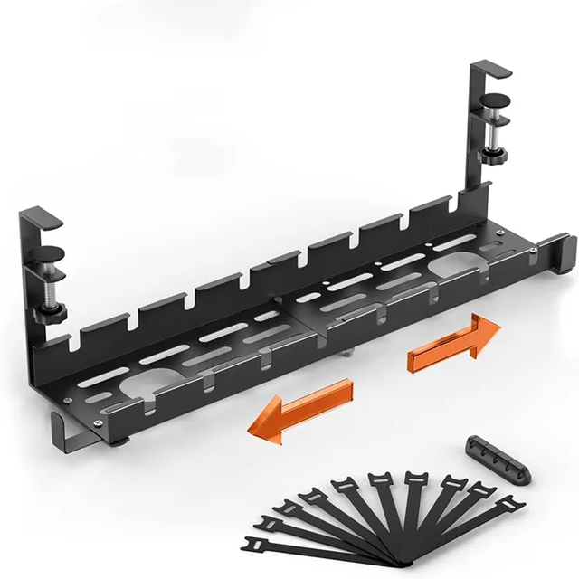 Extendable Under Desk Cable Management Tray Cord Organizer for Desk for Office Home