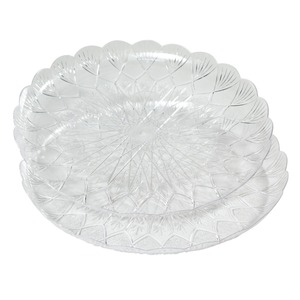 SET DI 2 VASSOI IN CRISTALLO DALLA LINEA EASY BAKE IN POLISTIRENE BIANCO, DIAMETRICO 33CM - Product Image 1