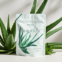 Emballage de gel d'aloe vera en feuille d'aluminium au fini mat avec impression personnalisée Sac en mylar à zip-lock résistant au soleil et à l'humidité et debout